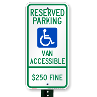 Illinois Reserved Parking, Van Accessible Signs