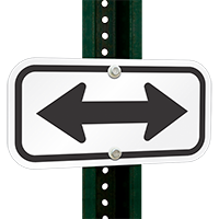 Bidirectional Arrow (black) Aluminum Tow Away Signs