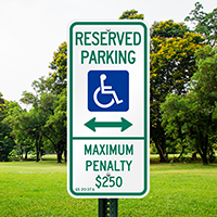 Reserved Parking Handicapped Signs