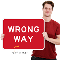 Small wrong way sign