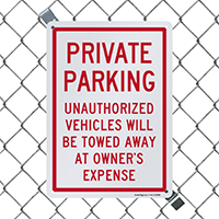 No Unauthorized Parking Sign